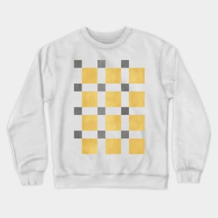 Chequer Pattern Warm Yellow Dark Grey Crewneck Sweatshirt